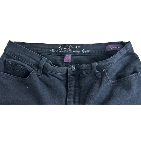 Gloria Vanderbilt Black Stretch All Around Slimming Effect Bermuda Shorts Sz 12 - Picture 3 of 6